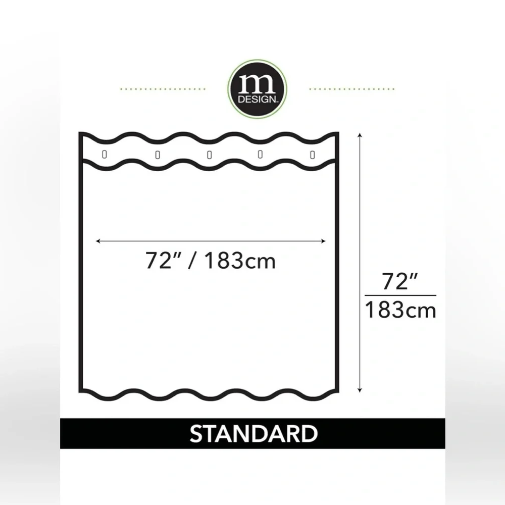 mDesign White Shower Curtain 72”x72” Excellent Condition (No Hooks)
